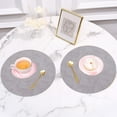 thumbnail image 1 of Latrodar Fabric Leather Round Table Mats Double Sided Placemats Hotel Household Western Food Mats Bowl Mats Gray Art&Crafts 13.2x0.08 Inch, 1 of 5