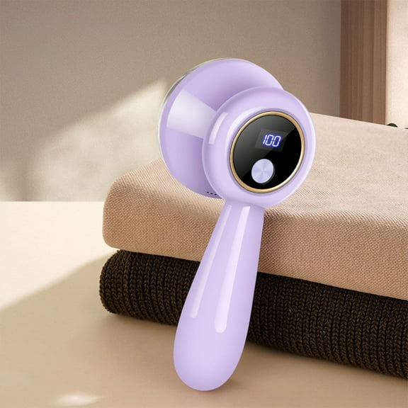Latrodar Fabric Shaver Fuzz Remover Rechargeable With LED Digital Display Practical&Affordable Machine Lint Remover Purple 7.28x3.4 Inch Home Tools