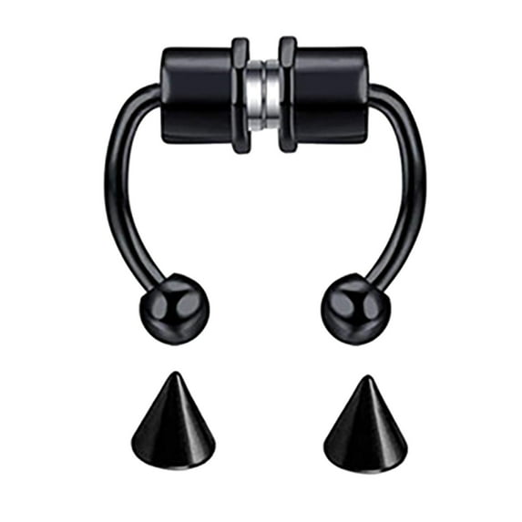 Latrodar Fake Nose Hoop Magnetic Horseshoe Rings 316L Stainless Steel Black up to 60% Off