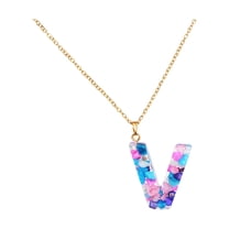 Latrodar Fashion All-match Female Acrylic 26 English Alphabet Necklace Necklace Colorful