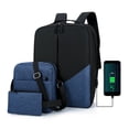 thumbnail image 1 of Latrodar Fashion Three-piece Backpack Backpack Male Business Enduring apacity Students Bag Blue Home Gadgets, 1 of 5