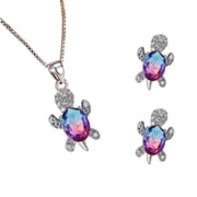 Gecau Fashion Womens Tortoise Earrings Necklace Set Ornaments Series Jewelry MR