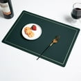 thumbnail image 1 of Gecau Fashionable And Beautiful Table Runner Leather Placemats Double Sided Western Style Household Heat Insulating Mats Army Green 12x0.08 Inch, 1 of 5