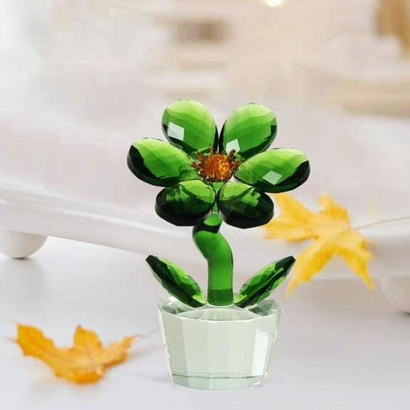 Latrodar Figurine Plant Simulation Flower Core Crystal Weather Resistant oration Holiday Gift multicolour 3.2x3.2 Inch