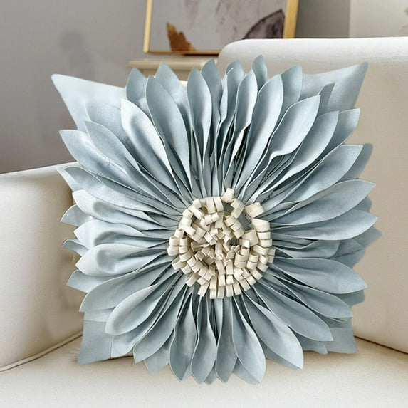 Latrodar Flower Pillow Cover Sunsunflower Flower Budget-Friendly Office Pillow Cover Light blue 9.6x9.6 Inch Home Tools