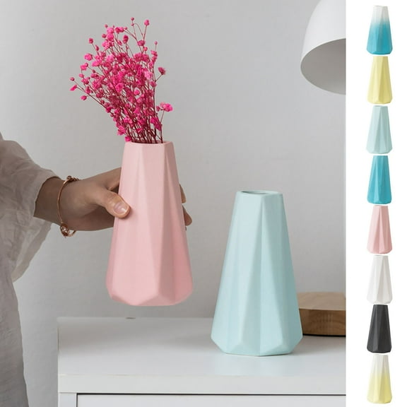 Latrodar Folding Ceramic Vase Glass Home Decoration Vase Ceramic Vase Plant Flower Pot Home Collecting White Skyblue Ceramics up to 30% Off