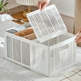 thumbnail image 1 of Gecau Folding Underwear Clothes Storage Basket Bedroom Wardrobe Compartment Organizer Hollow Portable Storage Box Plastic Storage Basket - Multi Size Fold, 1 of 5