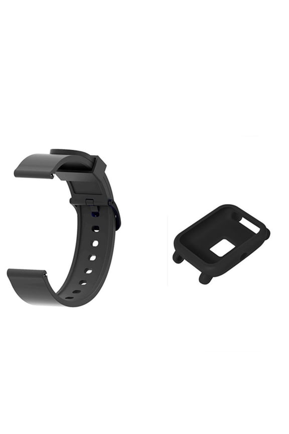 For Amazfit Youth watch+Silicone Potective Jacket 2 In 1 Affordable&High-Quality Black Home Tools
