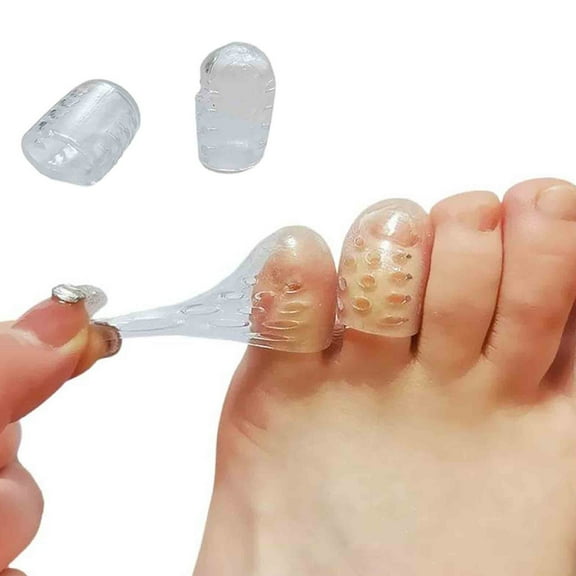Gecau Friction Toe Protector, Gel Toe Protector, Small Home collecting Relieving Foot Pain White 1x1 Inch Skin Care Set
