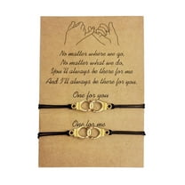 Latrodar Friendship Couples Bracelet Cord Relationship Him Her Girlfriend Sisters Gold up to 30% Off