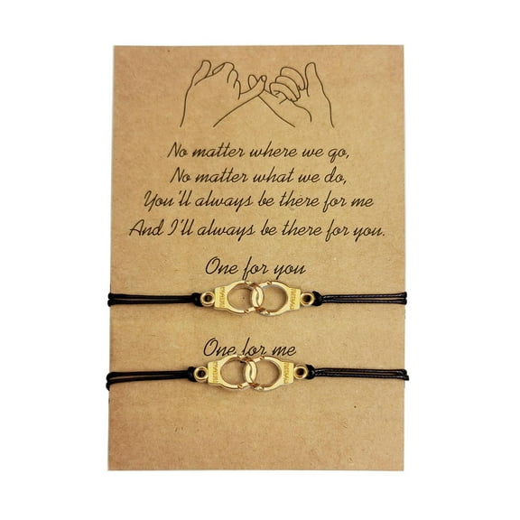 Latrodar Friendship Couples Bracelet Cord Relationship Him Her Girlfriend Sisters Gold up to 30% Off