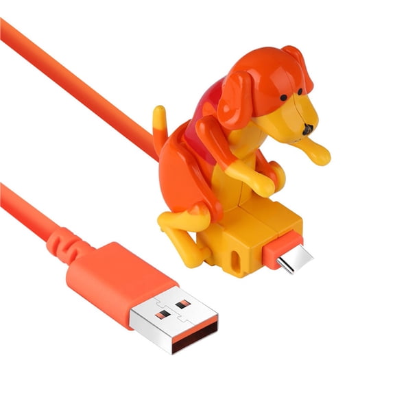 Latrodar Funny Humping Dog Fast Charger Cable - Stray Dog Charging Cable Dog Toy Smartph Non-Toxic Orange 4x2.8 Inch Home Stuff