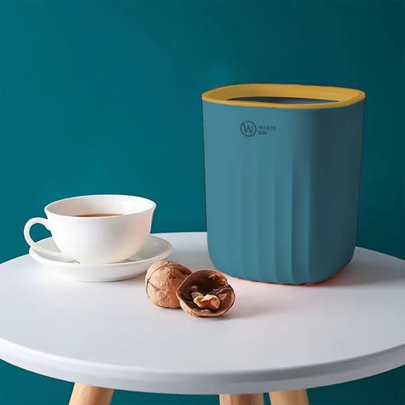 Gecau Garbage Can Trash Can Pressure Trash Can Garbage Can Wastebaskets Creative rash Bin Garbage Bin Blue 6x5.08 Inch Home Decor