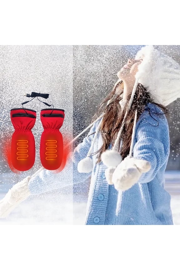 Gloves Rechargeable Heating Zipper Battery Warm Crafted with Care oves Christmas Gifts Red Home Tools