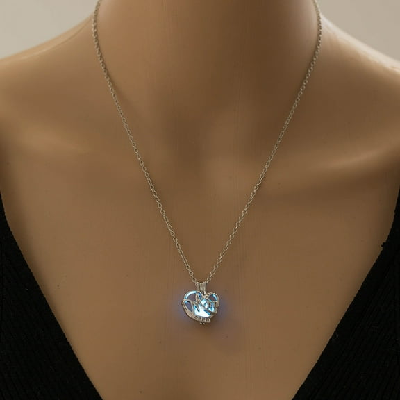 Latrodar Glow In The Dark Hollow Stone Pendant Necklace Mom Luminous Necklace Up to 30% Off