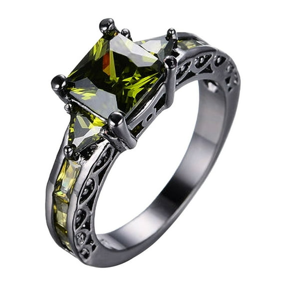 Latrodar Gorgeous Black Copper Alloy Ring Inlaid With Zircons In Various Colors Green up to 50% Off