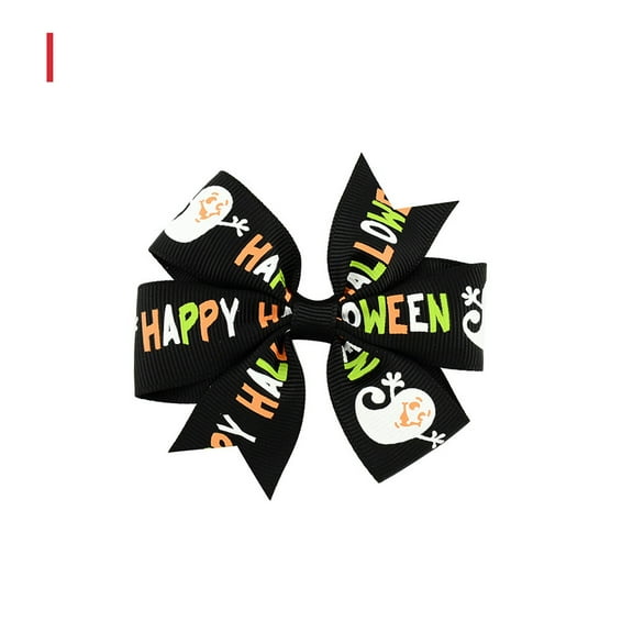 Latrodar Halloween Children's Hairpin Kids Print Girls Cute Bow Hair Accessories Black