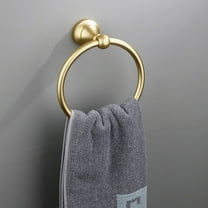 Latrodar Hand Towel Ring Round Bath Towel 304 Stainless Steel Wall Mount Towel For Kitchen Bathroom Gold Durable 6.72x2.2 Inch
