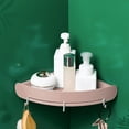 thumbnail image 1 of Gecau Hanging Corner Shelf , Bathroom Corner Rack, Hole- Bathroom Corner Shelf, Wash Table Traceless Wall Hanging, Tripod Pink Decorative 9.2x2 Inch, 1 of 5