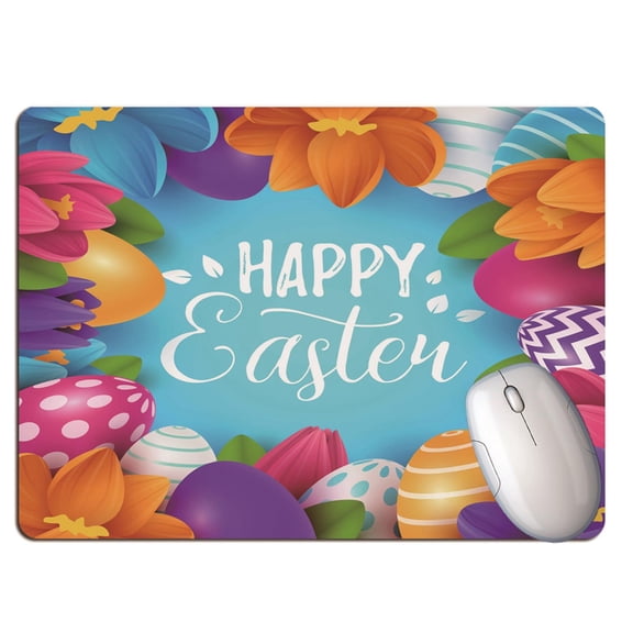 Latrodar Happy Easter Personalized Mouse Pad Keyboard Pad Writing Pad Desk Pad Sturdy as shown Home Decor