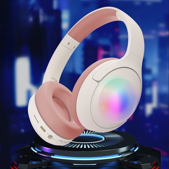 Latrodar Headphones Wireless Bluetooth Headset Subwoofer Bluetooth Creative orts Game Headphones Pink 8x6.8 Inch Home Gadgets