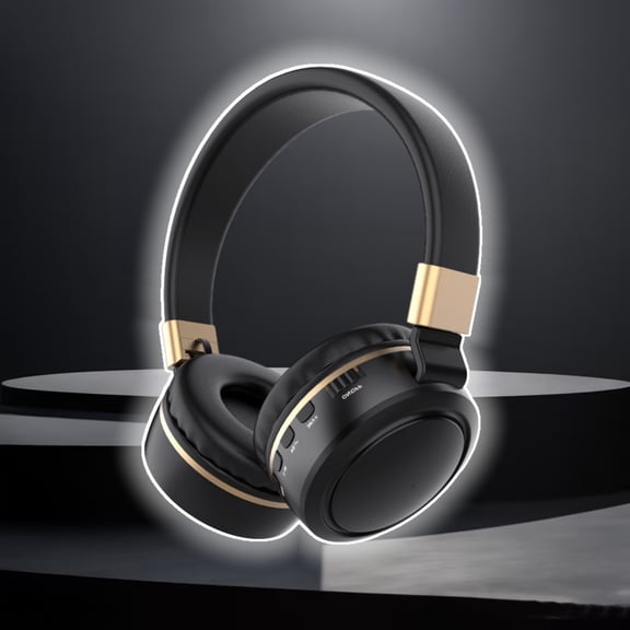 Gecau Headphones Wireless Bluetooth Headset Subwoofer Bluetooth Elaborately Made orts Game Headphones Black 7.2x6.8 Inch Home Tools
