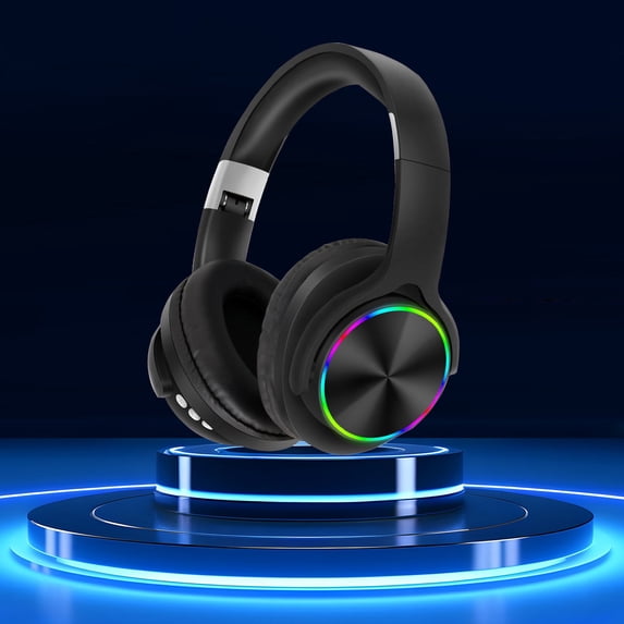 Latrodar Headphones Wireless Bluetooth Headset Subwoofer Bluetooth Mobile Safe&Non-Toxic terproofs Headphones Black 8x7.6 Inch Home Stuff