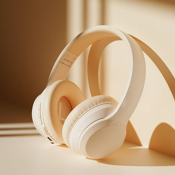 Latrodar Headworn Wireless Sports Bluetooth Earphones For Stereo Phone Calls Upgraded Beige 7.2x5.2 Inch Home Essentials