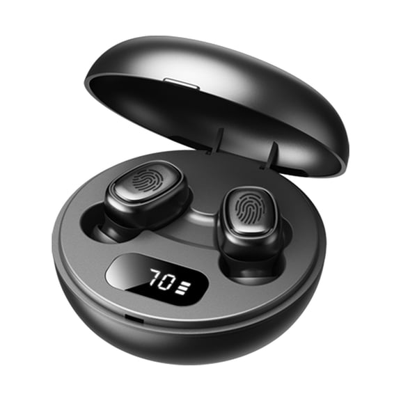 Latrodar Hi-Fi TWS-Headphones With LED Lamp Digital Display Touch-Control Long-Lasting Earbuds Headset Ipx5 Black 6x2.8 Inch Home Essentials