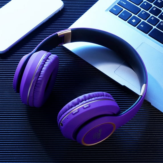 Latrodar High Value And High Craftsmanship Headset Bluetooth Practical&Affordable .0 Bluetooth Headset Purple 7.4x6 Inch Home Tools