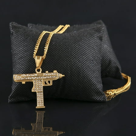 Latrodar HipHop Men Women's Gold Color Diamond Pendant Gold Cuban Chain gold