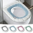 thumbnail image 1 of Latrodar Household Fours Seasons Universal Toilet Seat Thickened With Handle Winter Toilet Ring Washable Sets Wear Knitted Toilet Seat First Home Must Haves Blue Nylon,Spandex up to 30% Off, 1 of 5