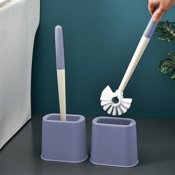 Latrodar Household Toilet Brush With No Dead Corners Long Handle Enduring athroom Cleaning Purple 15.2x5.44 Inch Home Essentials