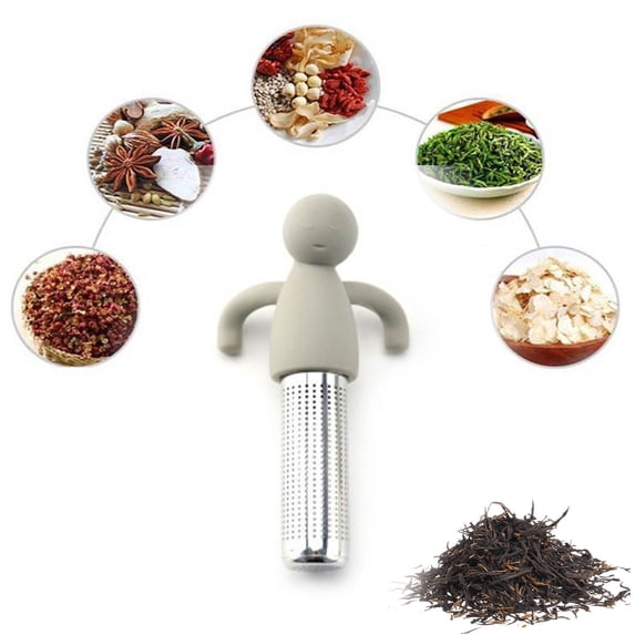Gecau Human Shaped Tea Filter Tea Making Machine Stainless Steel Tea Glass Tea Making Machine Tea Filter Tea Glass Meticulously Crafted D 4.8x2.4 Inch Home Essentials