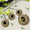 thumbnail image 1 of Latrodar Hummingbird Nests House Spherical Round Mouth Bird Nests Bird Cage Bird Nests Outdoor Garden Simulation Bird House Decorations Apartment Essentials Black Wood Reduced Price, 1 of 6