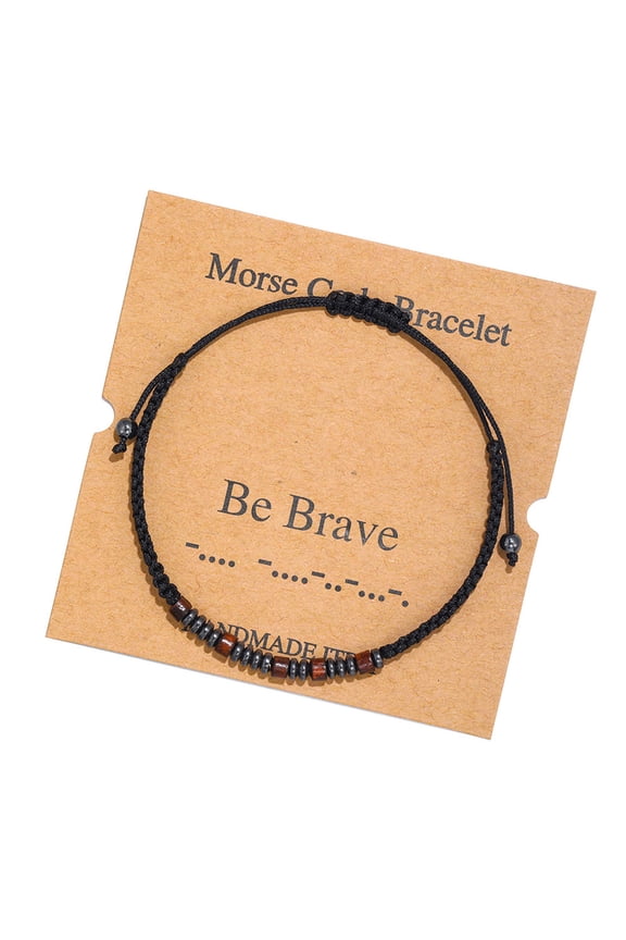 Inspirational Bracelets Message Funny Jewelry With Wood Beads For Birthday Gifts Black up to 50% Off