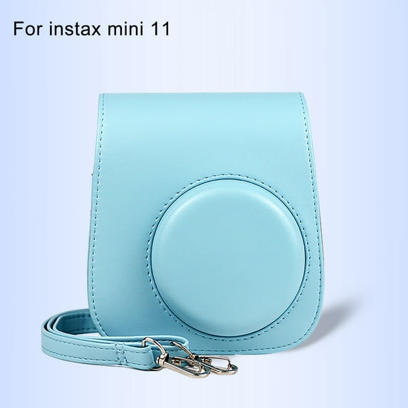 Latrodar Instant Camera Case For Mini 11 Leather Bag Color Case Protective Meticulously Crafted Blue 6x5.6 Inch Home Gadgets