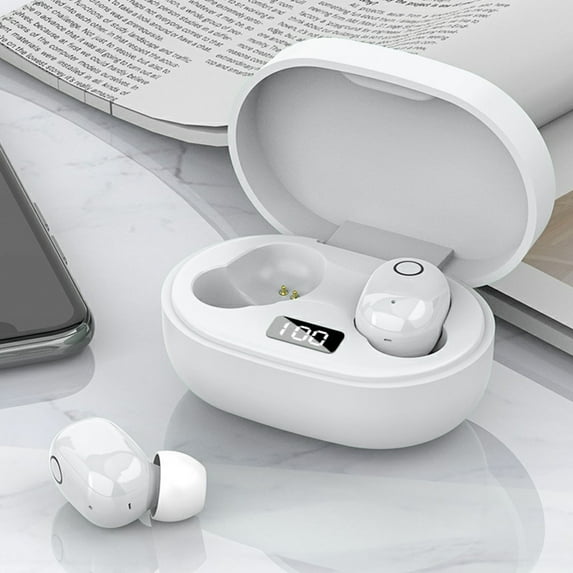 Latrodar J15 Wireless Headphones 5.0 Bluetooth Earphones HIFI Novelty buds For Smartphones White 4.8x3.6 Inch Home Stuff