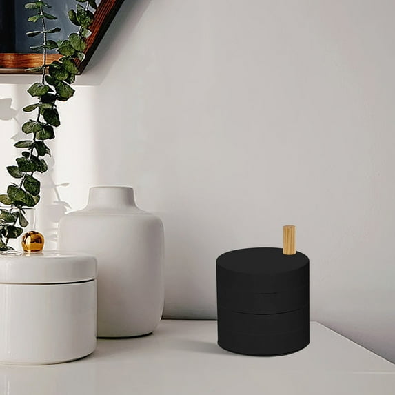 Latrodar Jewelry Organizer, Small Jewelry Storage Box Earring For Women, 4-Layer Rotating Travel Jewelry Tray Case With Lid For Bracelets Rings Bracelets Bla