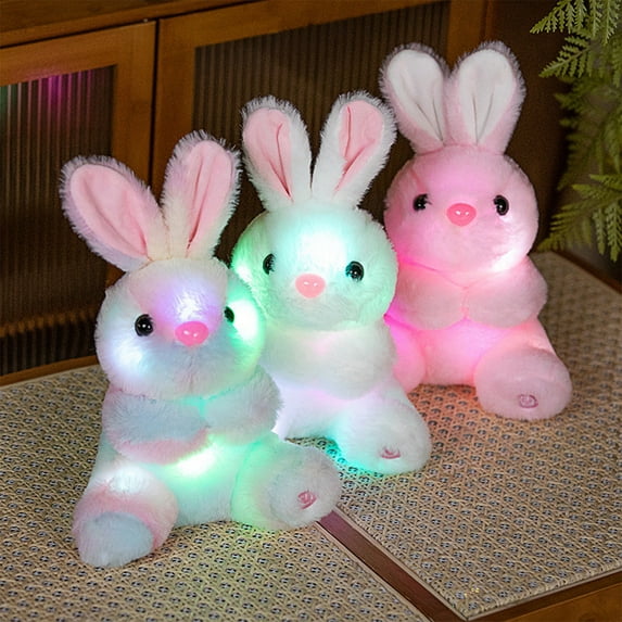 Latrodar Kids Christmas Gifts Plushies Cute Glowing Rabbits Plushie Soft Toy For Childrens Sleep Stuffed Animals Graduation Gifts for Her