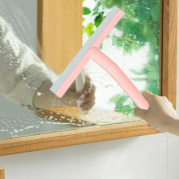 Latrodar Kitchen Countertop Cleaning Tools Wiper Wipe Glass Cleaning Home Window Mirror Countertop Scraper Pink Novelty 10x1 Inch