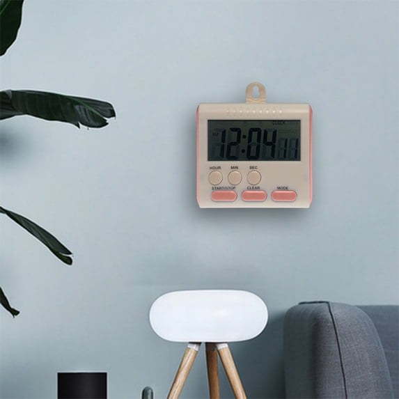 Gecau Kitchen Multifunctional Portable Timer, 24-hour Electronic Meticulously Crafted Chinese And English Pink Home Tools