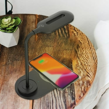 Latrodar LED Desk Lamp Touching Control Desk Lamp With Wireless Novelty Gooseneck Table Lamp Black 7x3.8 Inch Home Essentials