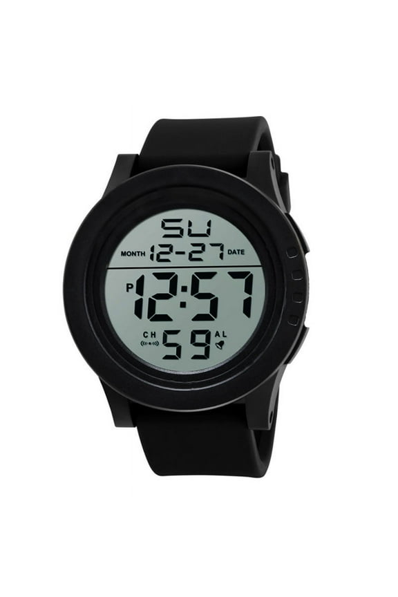 LED Digital Quartz Fashion Watch Military Sport Men's Black