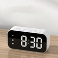 thumbnail image 1 of Latrodar LED Electronic Alarm Clock Mirror Clock Student Practical&Affordable ed Temperature Clock White 6x2.8 Inch Home Essentials, 1 of 5