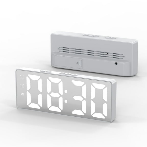 Latrodar LED Electronic Alarm Clock Style Practical&Affordable Temperature Display White 10x4 Inch Home Gadgets