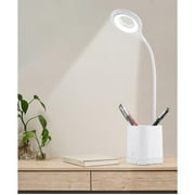 Gecau LED Smart Feel Dimming Bedside Table Lamp With Pen, High Durability ooms And Dormitories White Home Gadgets