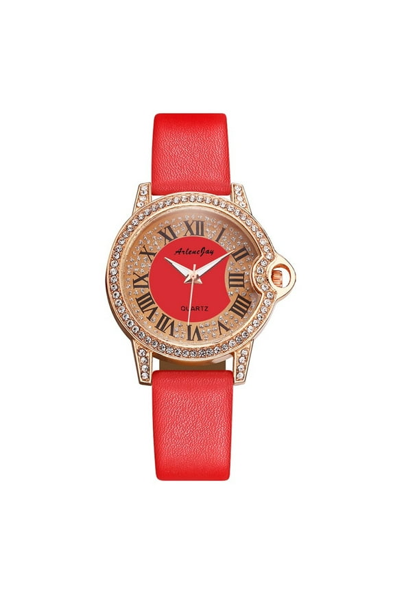 Ladies Fashion Watches Clocks Watches Leather Casual Dresses Wrist Crystals Multicolor