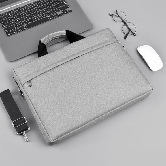 Gecau Laptop Tote Shoulder Bag 15-16inch Laptop Or Tablet Stylish Fabric Lightweight Business Casual Briefcase Suitable For Various Types Of Laptops Elaborately Made Gray 15.2x