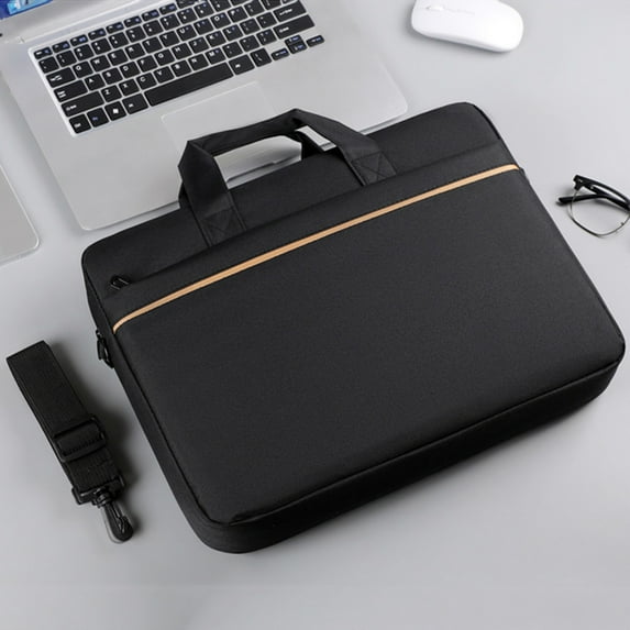 Latrodar Laptop Tote Shoulder Bag 15-16inch Laptop Or Tablet Stylish Fabric Lightweight Business Casual Briefcase Suitable For Various Types Of Laptops Enduring Black 16x12 Inch Ho